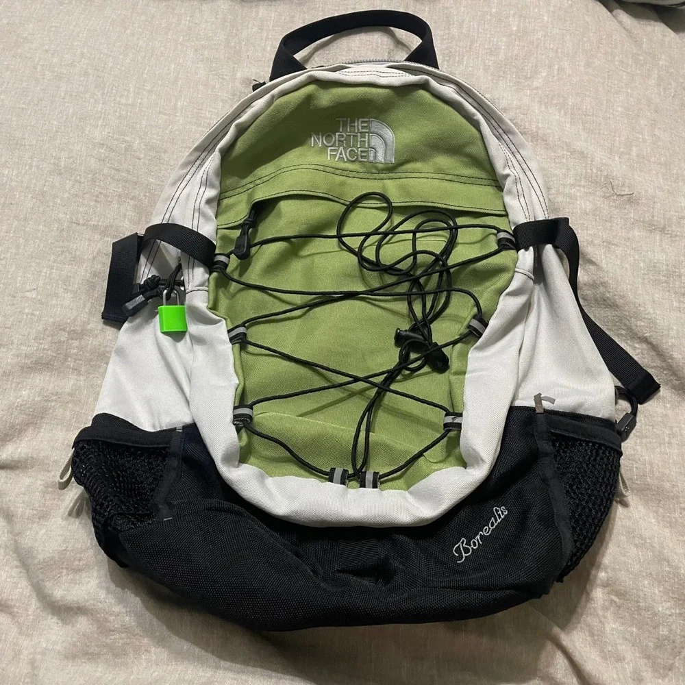 The North Face Borealis Backpack Y2K Green Gray Black Hiking Gorpcore Laptop